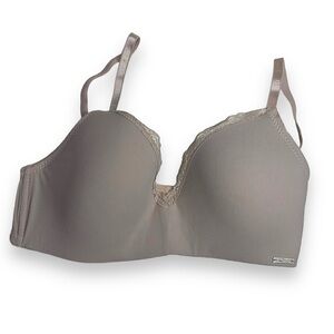 Nautica Intimates Lace lined Bralette wirefree ribbed soft padded 36B EUC